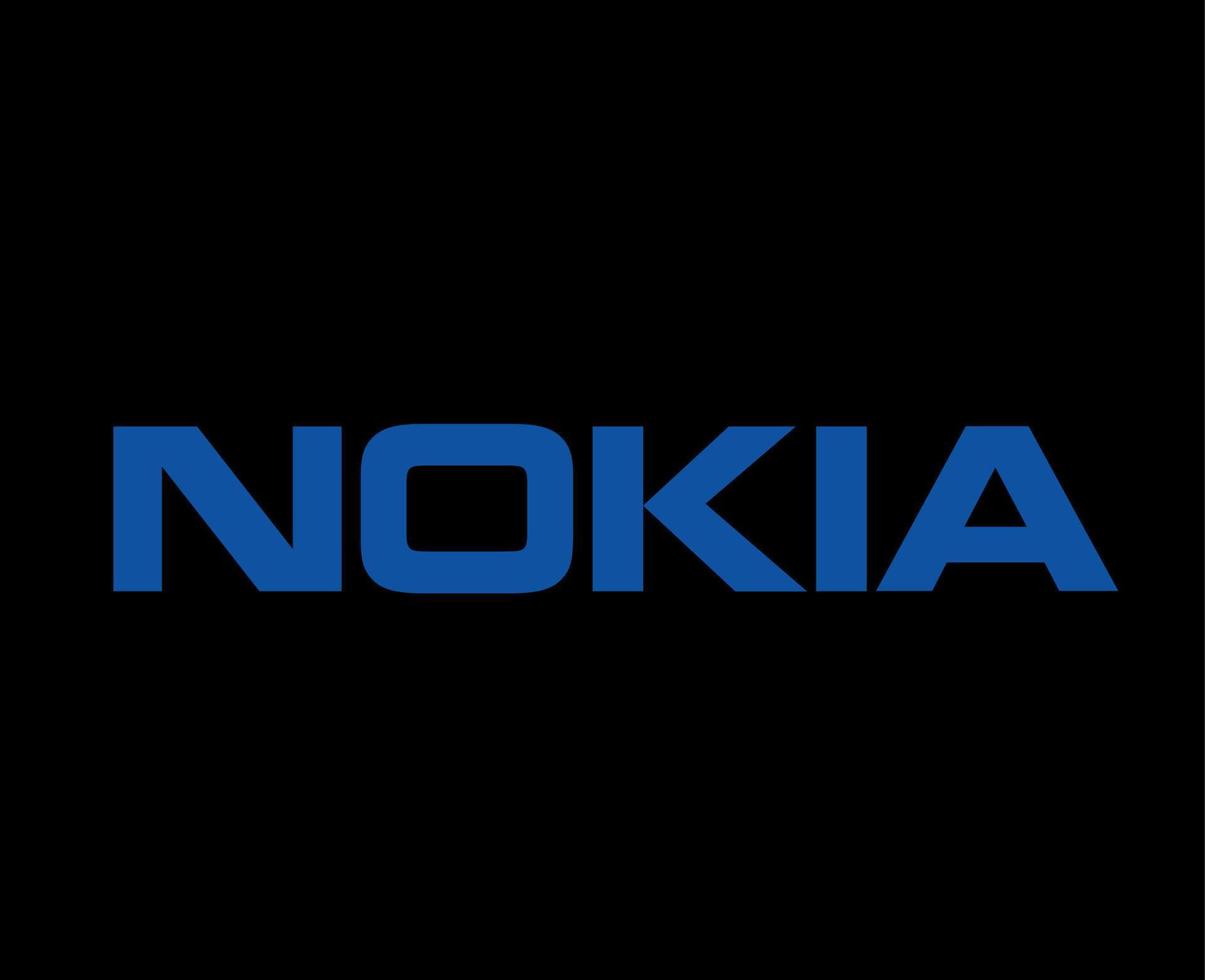 Nokia Logo Marke Telefon Symbol Blau Design Finnland Handy, Mobiltelefon Vektor Illustration mit schwarz Hintergrund