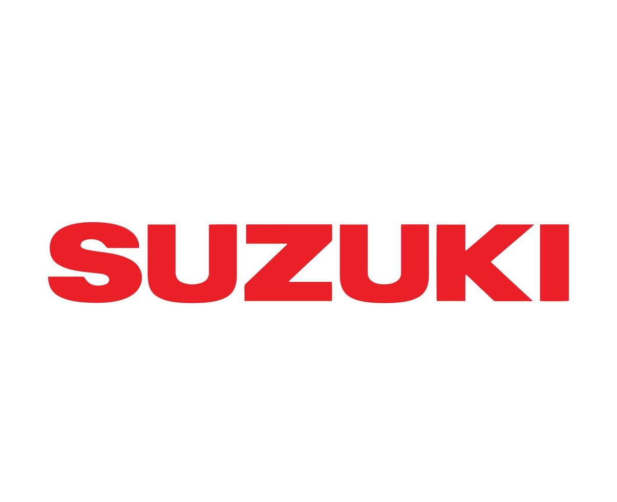 Suzuki varumärke logotyp bil symbol namn röd design japan bil vektor illustration