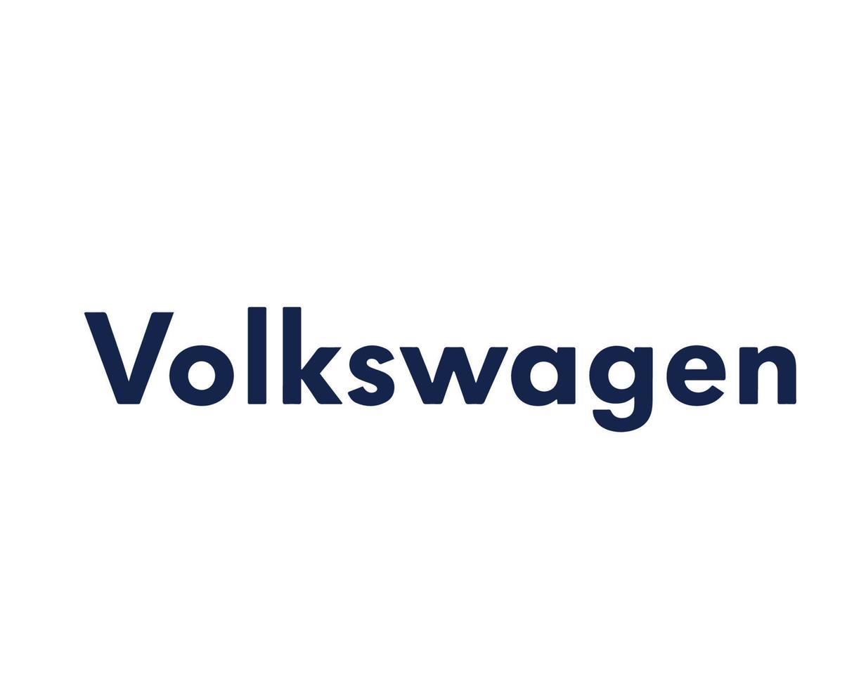 Volkswagen Logo Marke Auto Symbol Name Blau Design Deutsche Automobil Vektor Illustration