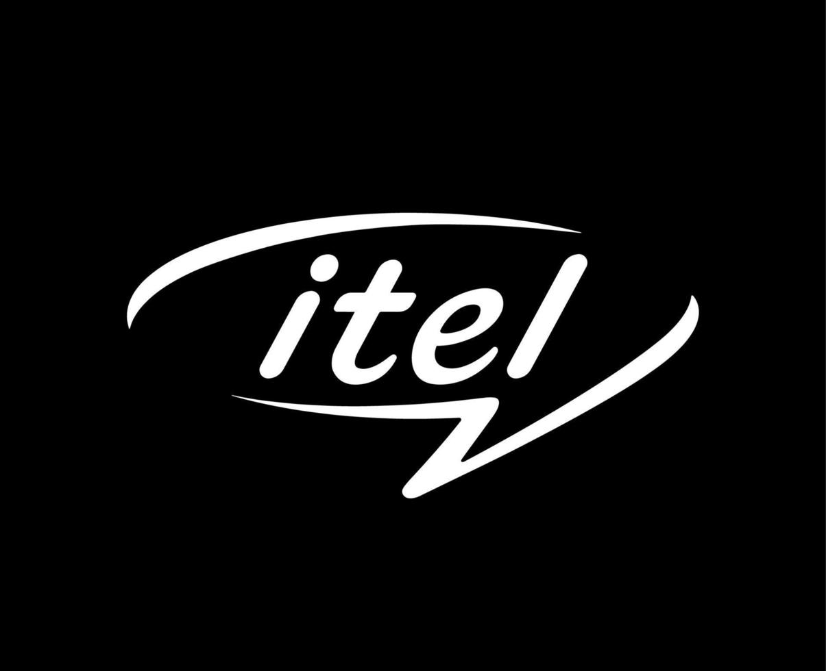 itel varumärke logotyp telefon symbol vit design Kina mobil vektor illustration med svart bakgrund