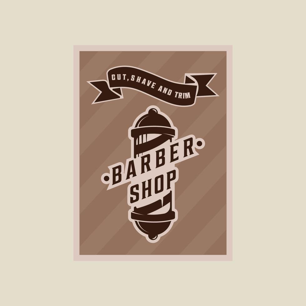 Barbier Geschäft retro Vektor Poster Illustration Vorlage Grafik Design. Friseur Banner zum Geschäft mit Jahrgang Stil