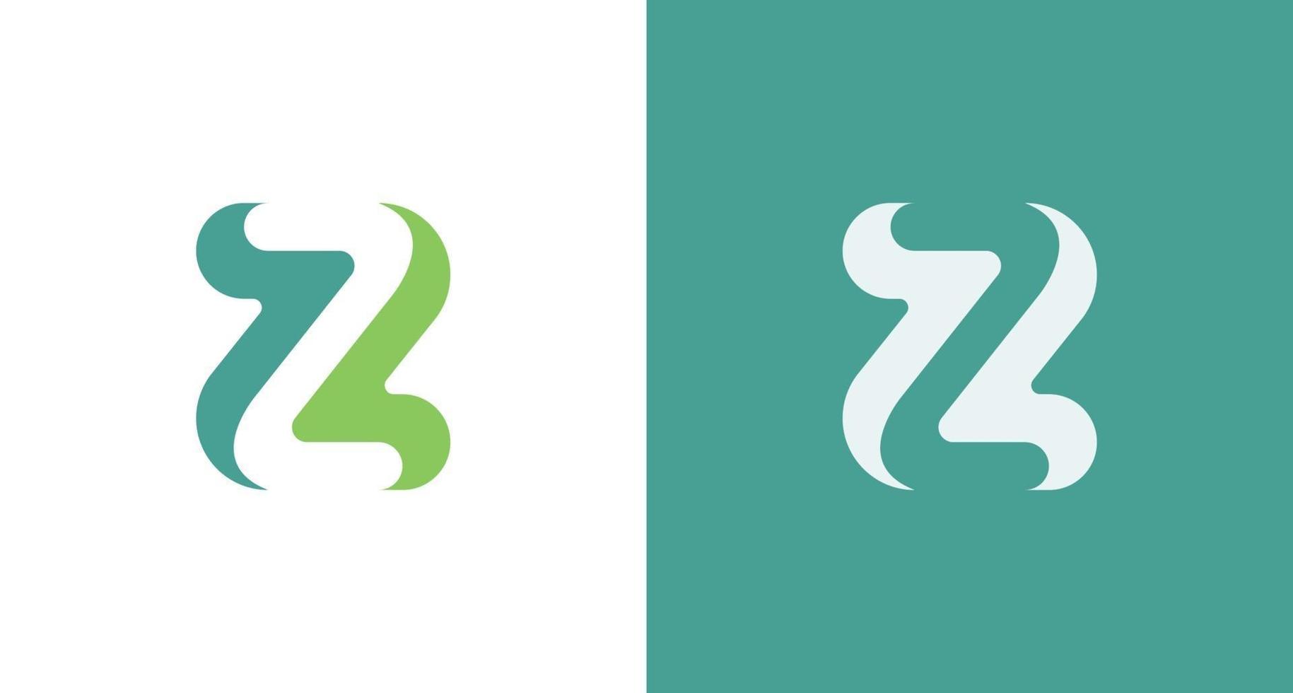 modern och kreativ bokstav z monogramlogotyp, enkel bokstav zz-logotyp i negativt avstånd vektor