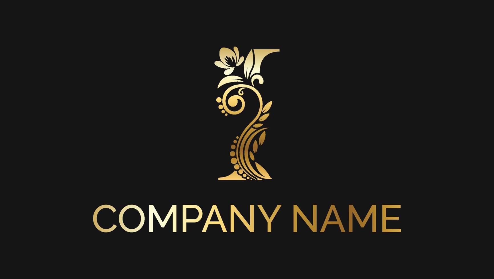 Brief ich Luxus dekorativ alphabetisch golden ABC Monogramm Logo vektor