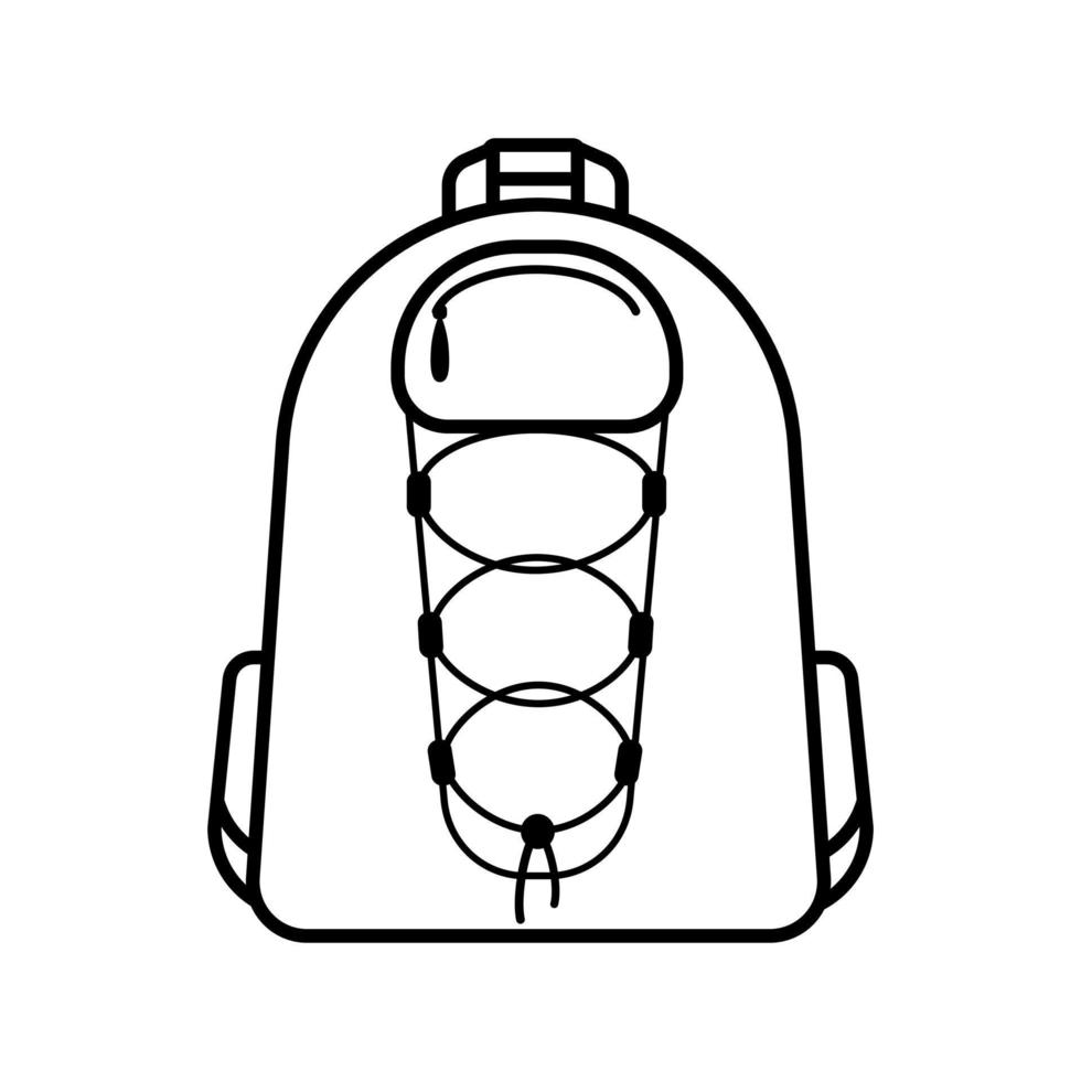 enkel linjär sporter turist ryggsäck ikon isolerat på vit bakgrund. modern ryggsäck för resa och sporter. bricka, emblem, logotyp för appar och webbplatser. vektor illustration