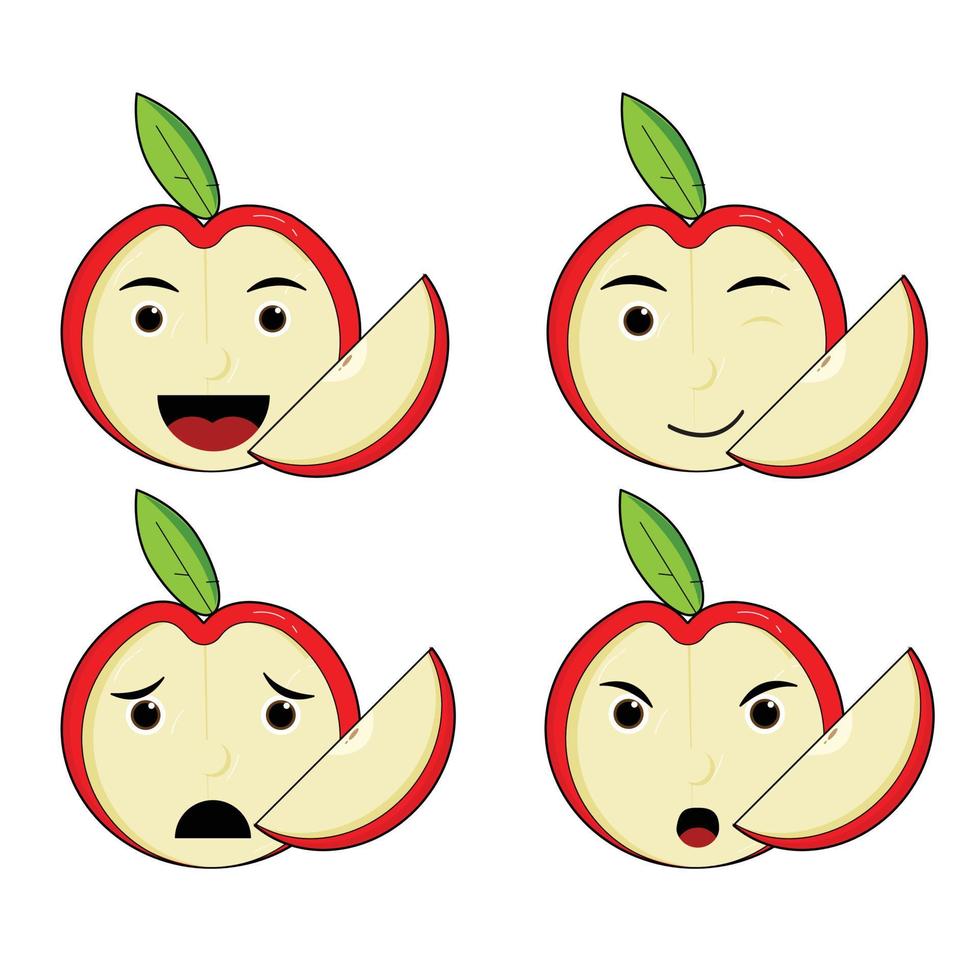 vektor emoji äpple vit bakgrund