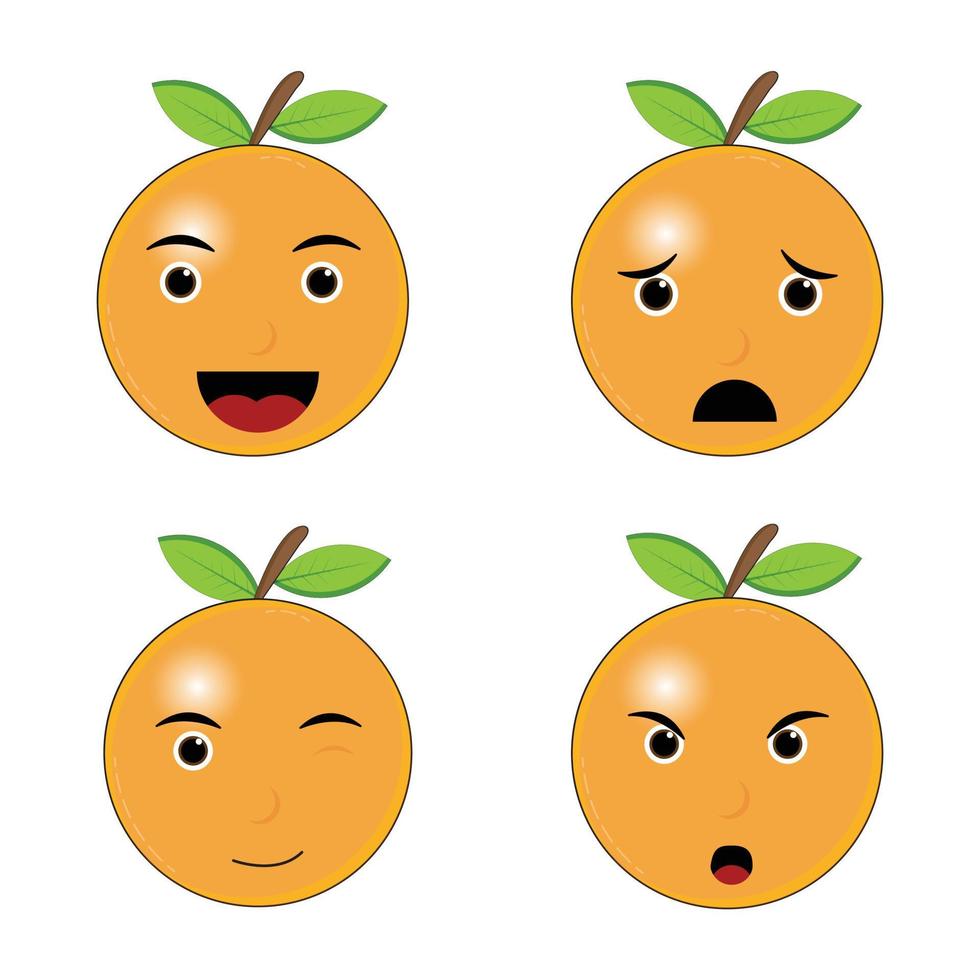 Orange Emoticon und Illustration auf Weiß Hintergrund vektor