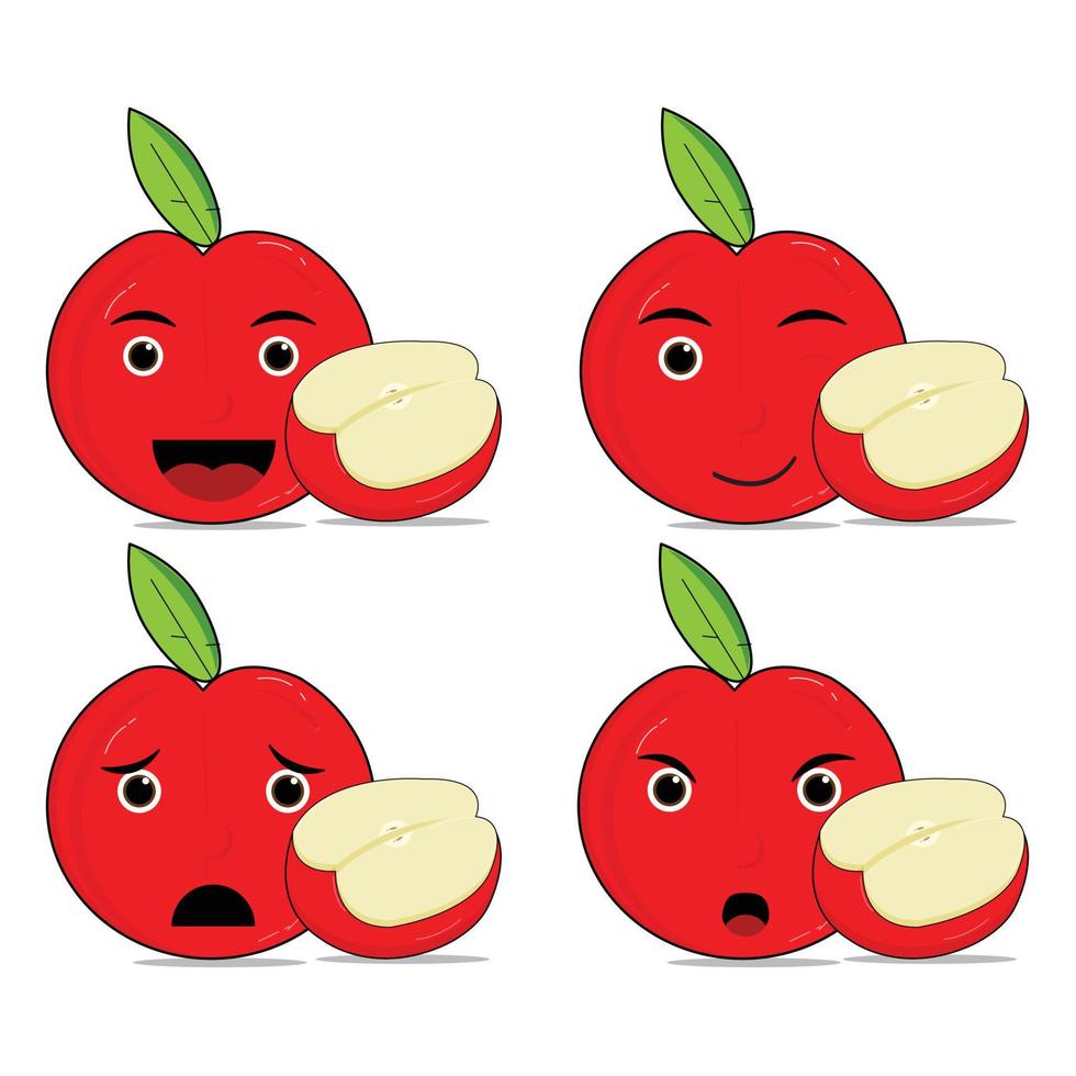 Vektor Emoji Apfel Weiß Hintergrund