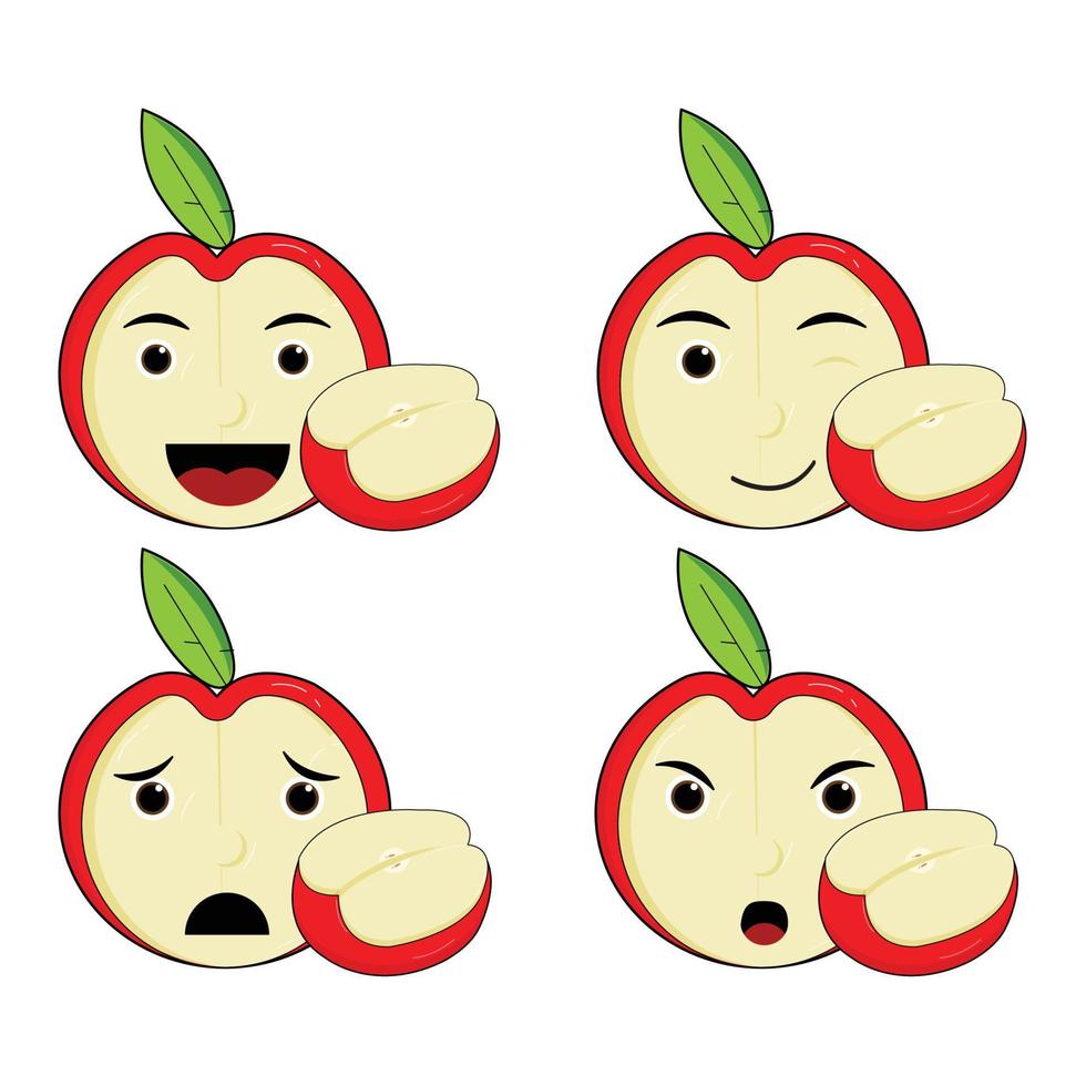 Vektor Emoji Apfel Weiß Hintergrund