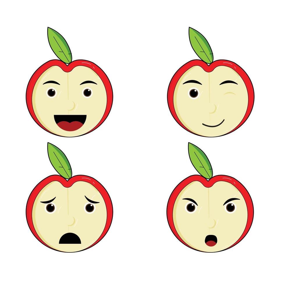 vektor emoji äpple vit bakgrund