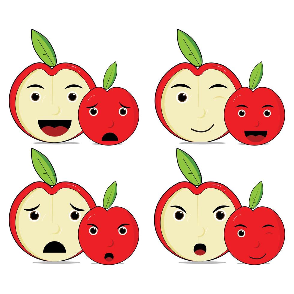 vektor emoji äpple vit bakgrund