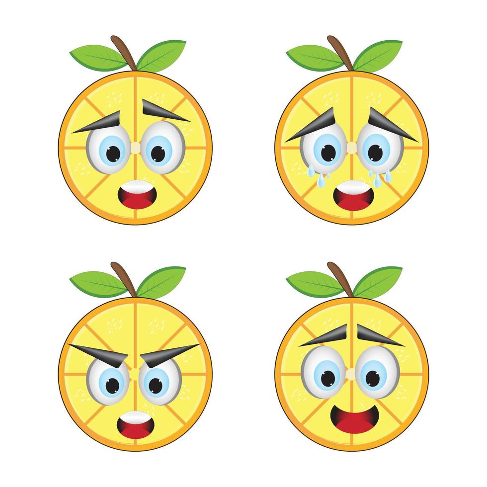 Orange Emoticon und Illustration auf Weiß Hintergrund vektor