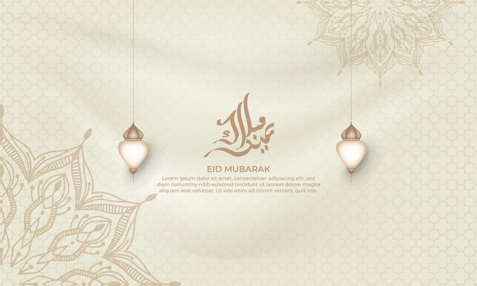 eid mubarak bakgrund med mandala för bakgrund, hälsning kort , affisch vektor