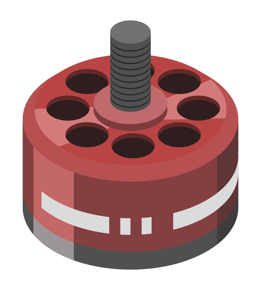 Motor- fpv Drohne Rennen Freistil Drohne Komponente Teile isometrisch isoliert Illustration Vektor