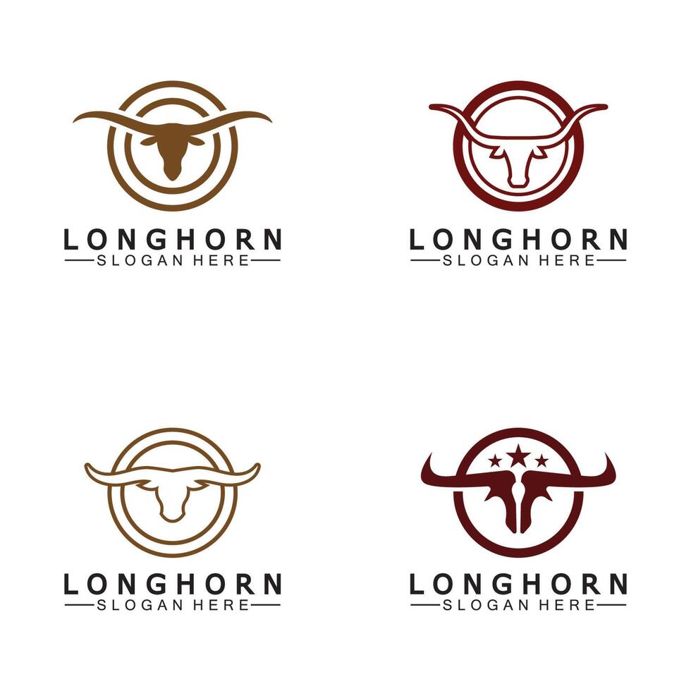 lång horn logotyp mall vektor illustration design