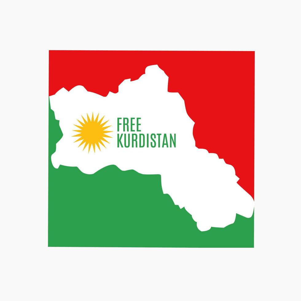 illustration vektor av fri kurdistan Karta perfekt för tryck osv