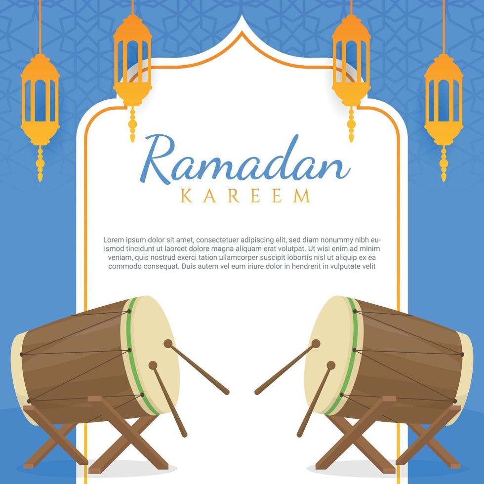 flache Design-Begrüßung Ramadan Kareem vektor