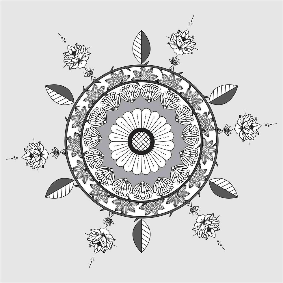 kreisförmiges Muster in Form von Mandala, dekorative Verzierung im orientalischen Stil, dekorativer Mandala-Designhintergrund freier Vektor