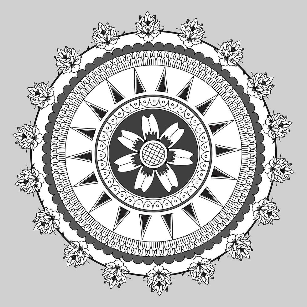 kreisförmiges Muster in Form von Mandala, dekorative Verzierung im orientalischen Stil, dekorativer Mandala-Designhintergrund freier Vektor