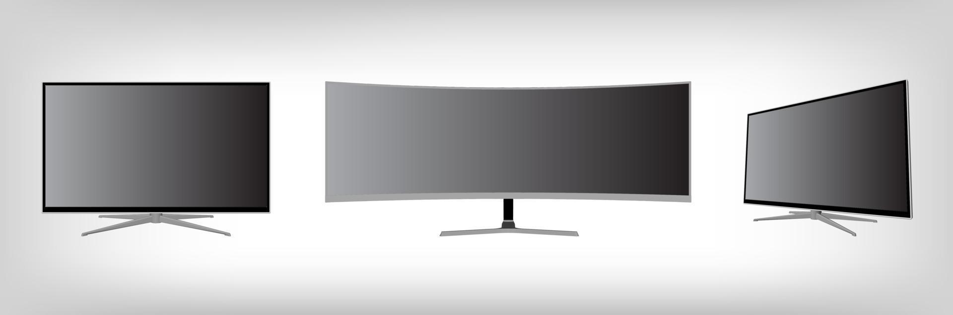 ledd tv 3d realistisk mockup. vektor