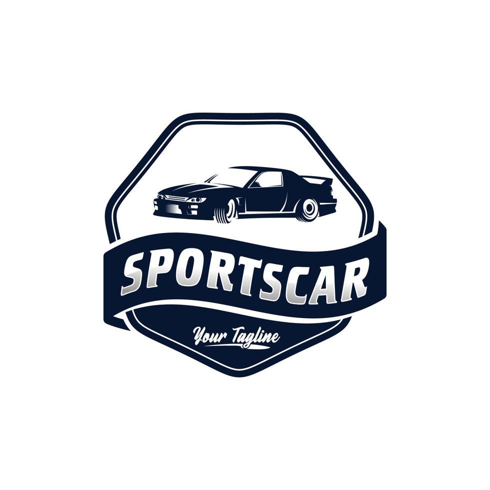 årgång sport bil logotyp design mall vektor