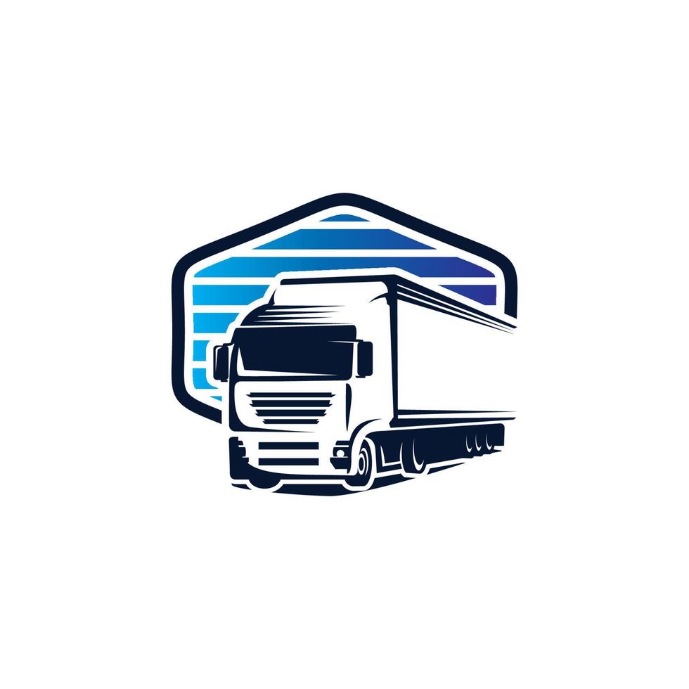 LKW-Logo-Design auf weißem Hintergrund vektor