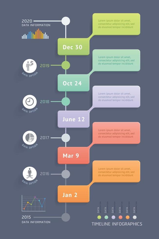 Vorlage für Business-Infografik-Elemente. Vektorabbildungen. Kann für Workflow-Layout, Banner, Diagramm, Nummernoptionen, Webdesign und Timeline-Vorlage verwendet werden. vektor