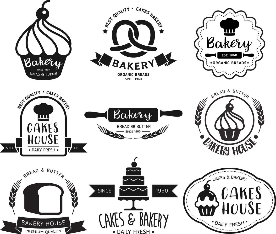 Bäckerei-Logo-Set vektor