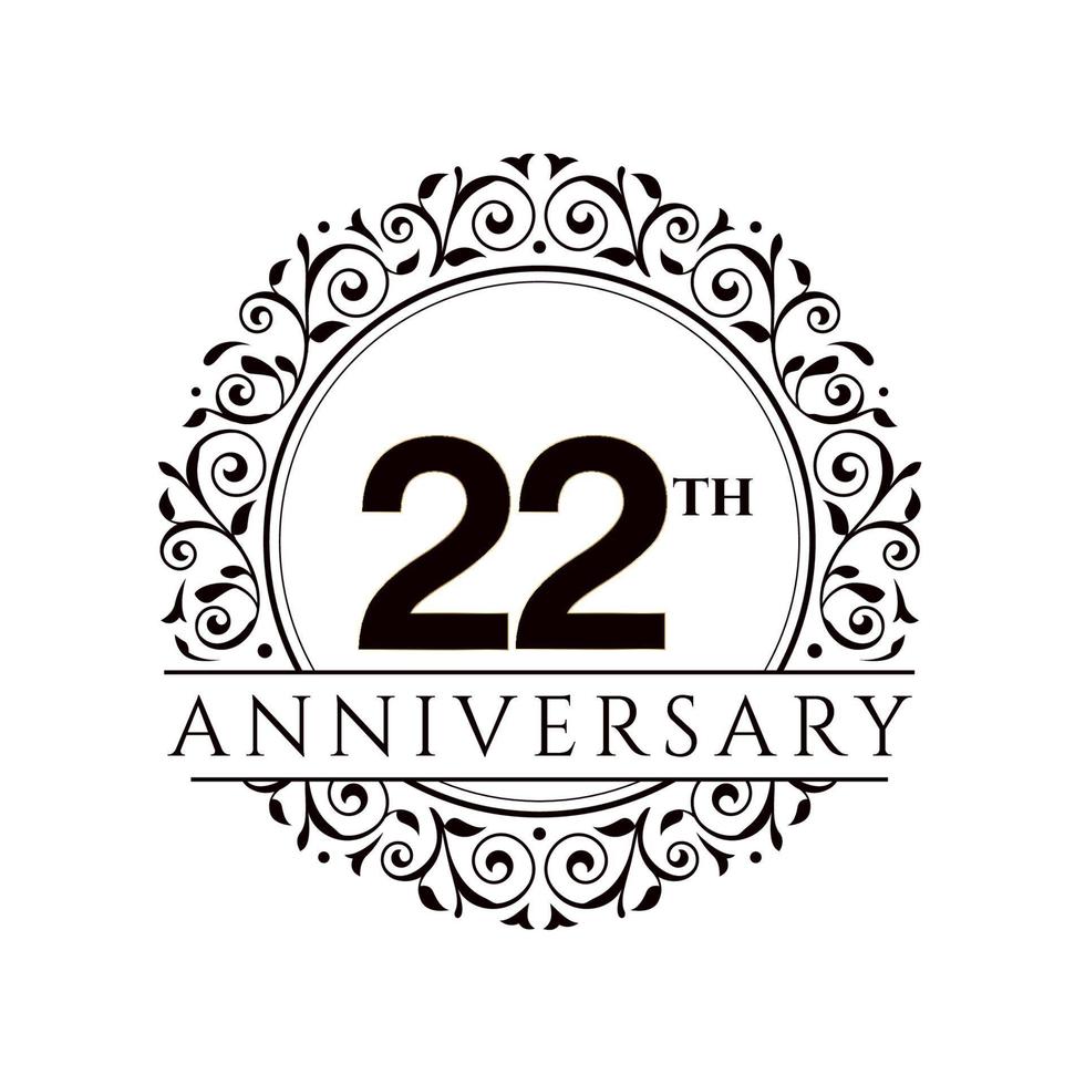 22 Jahre Jubiläum Logo Design Illustration vektor