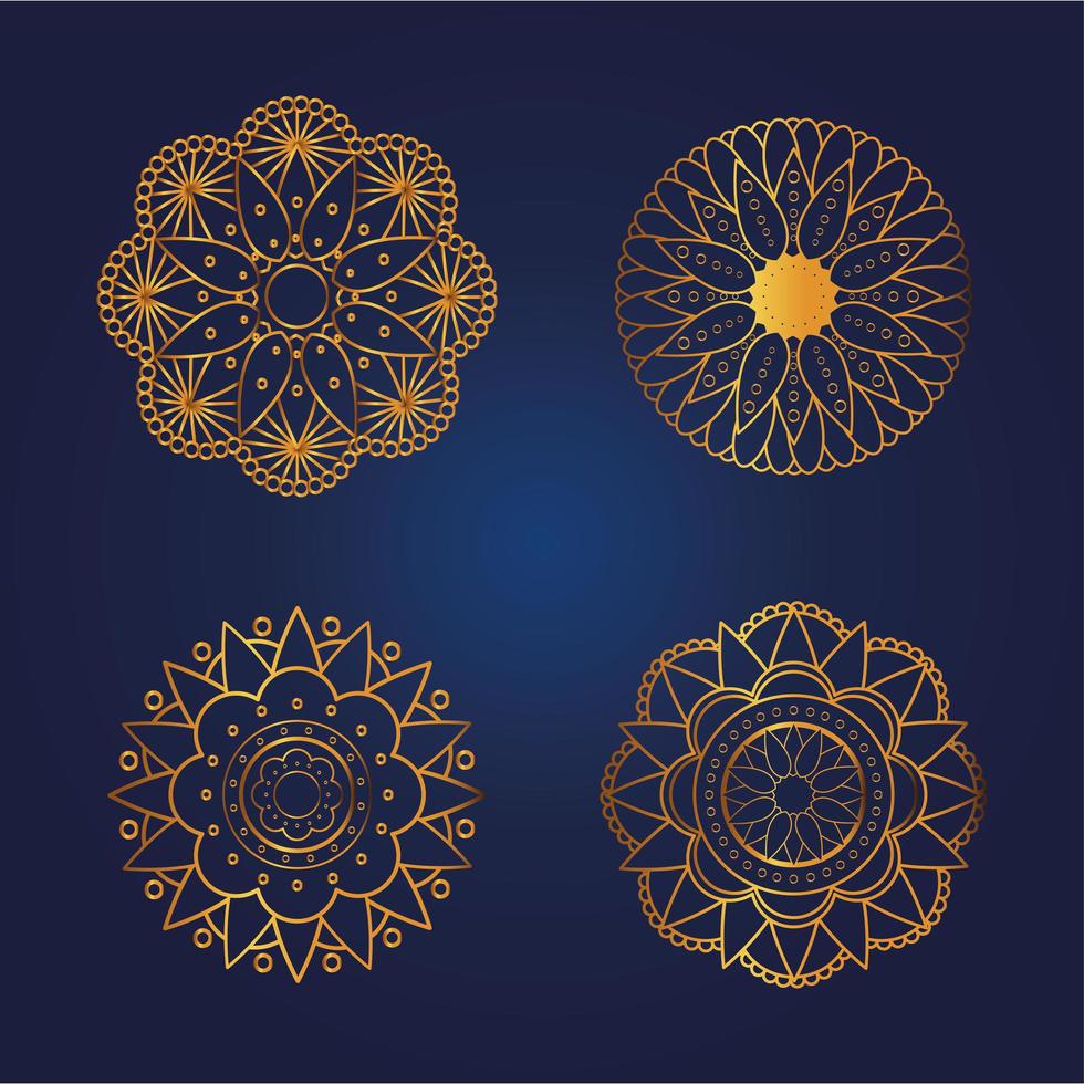 guld mandala set vektor design