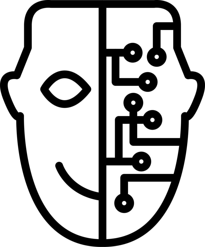 cyborg ansikte ikon vektor