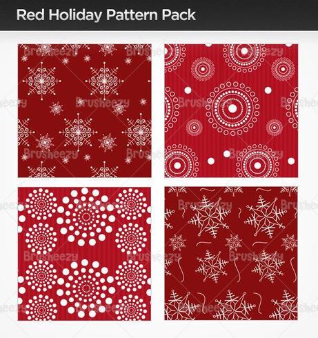 Red Holiday Illustrator Pattern Pack vektor