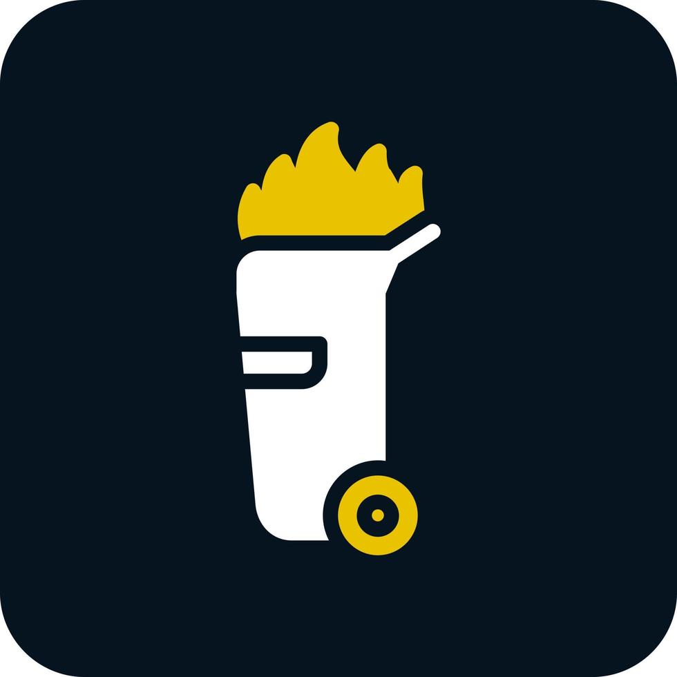 Müllcontainer-Feuer-Vektor-Icon-Design vektor