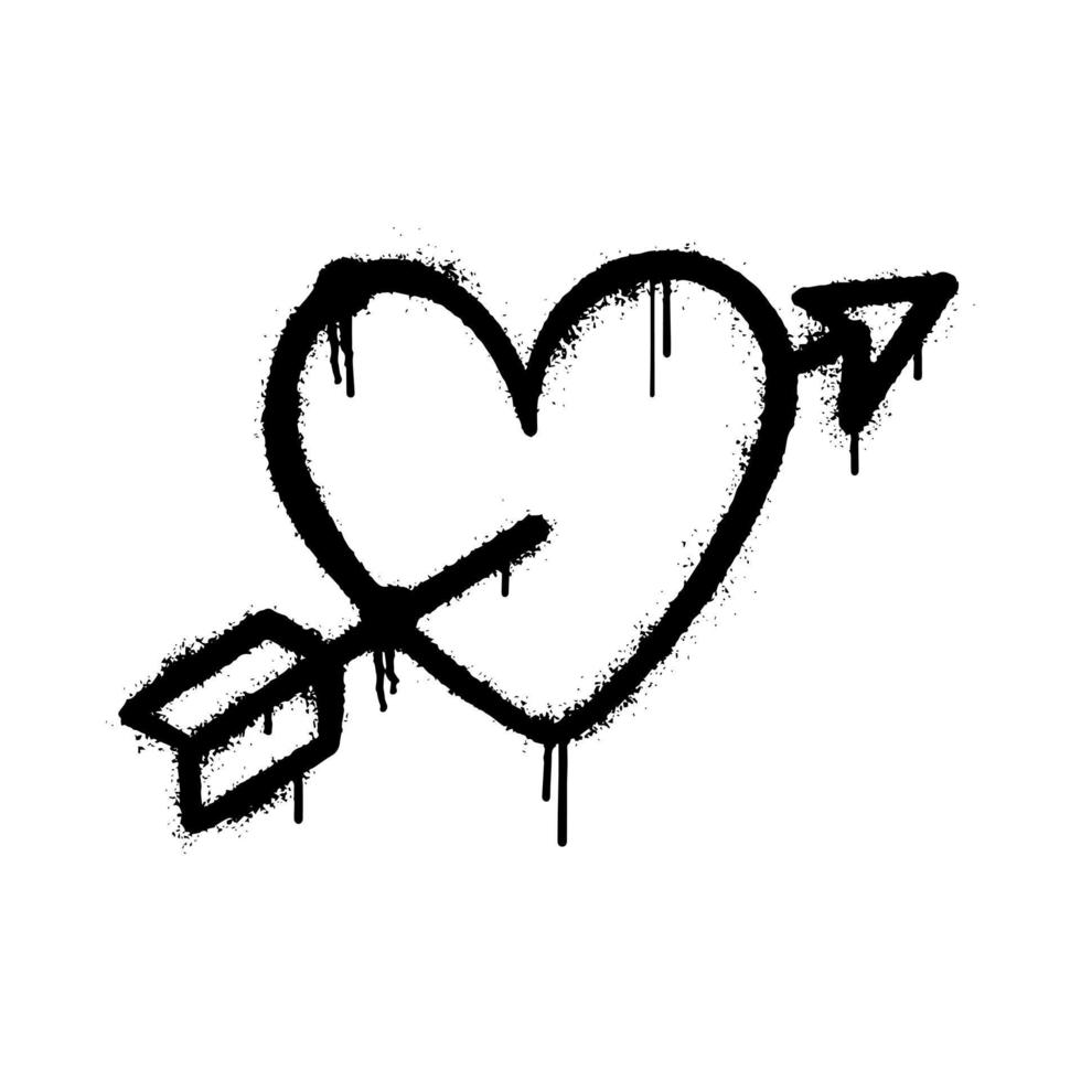 grymt bra graffiti kärlek symbol. vektor illustration.