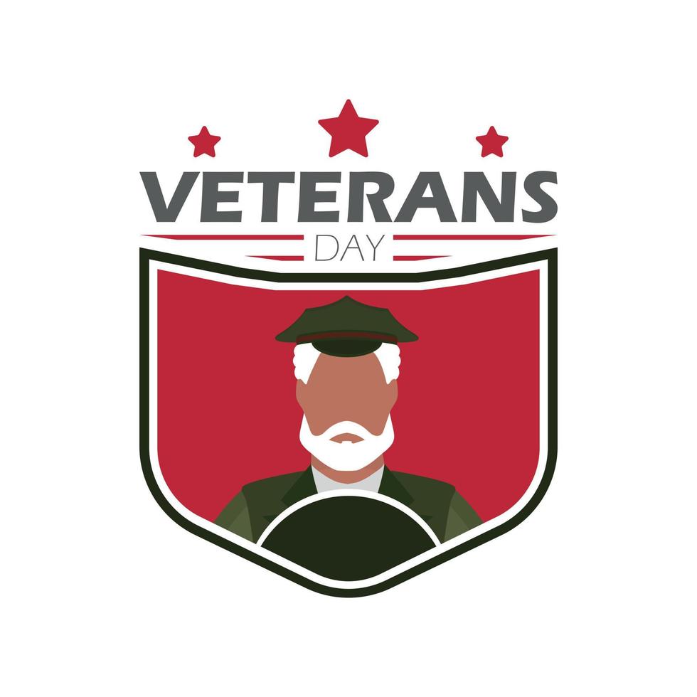 Veteran Tag Emblem auf ein Weiß Hintergrund. Karikatur Stil. vektor