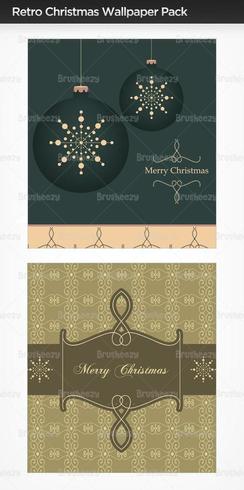 Retro Christmas Wallpaper Pack vektor