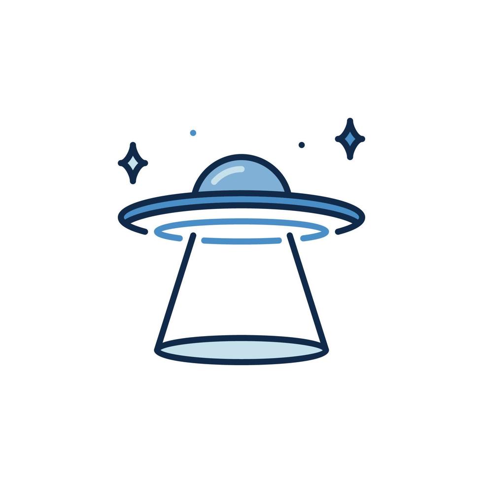flygande skiva vektor UFO begrepp färgad modern ikon