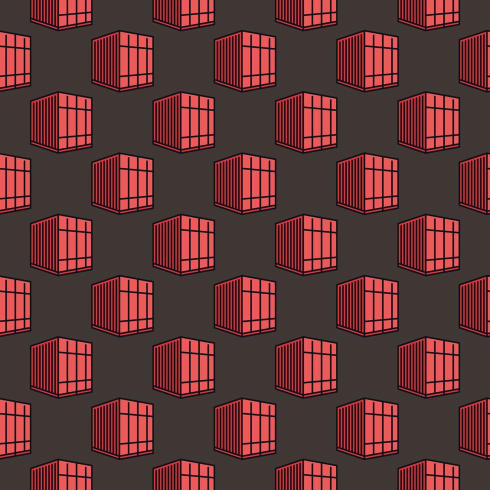 röd små frakt behållare vektor kreativ sömlös mönster