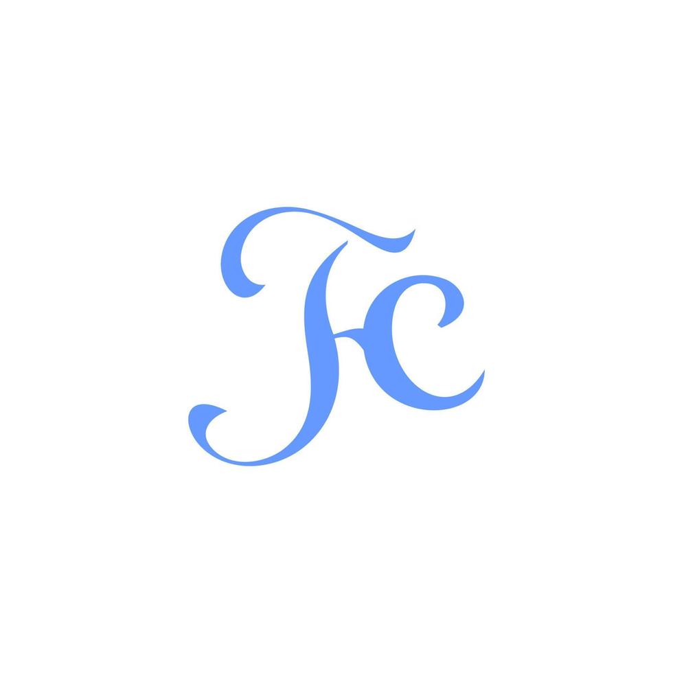 Brief fc fließen verknüpft Schleife einfach Logo Vektor