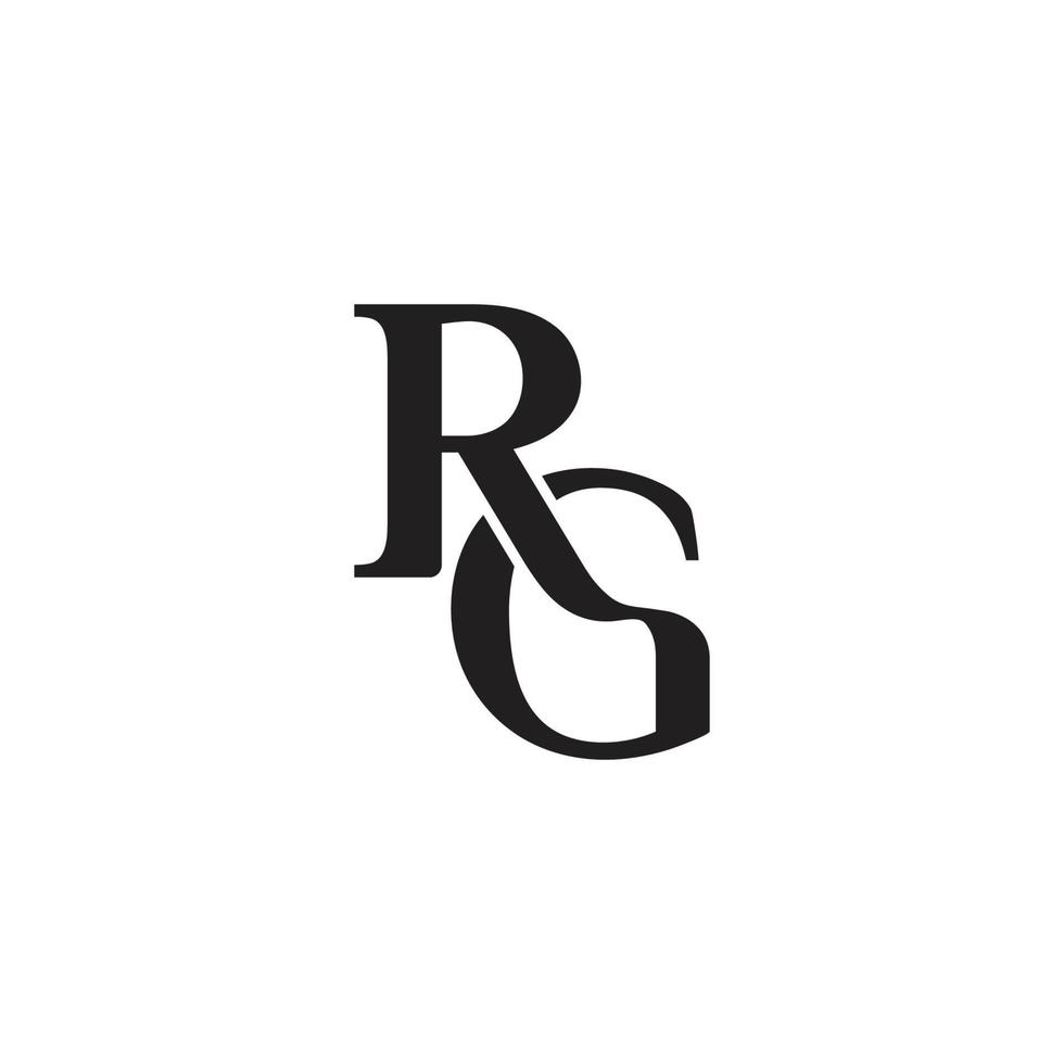 Brief rg verknüpft Band Mode Logo Vektor