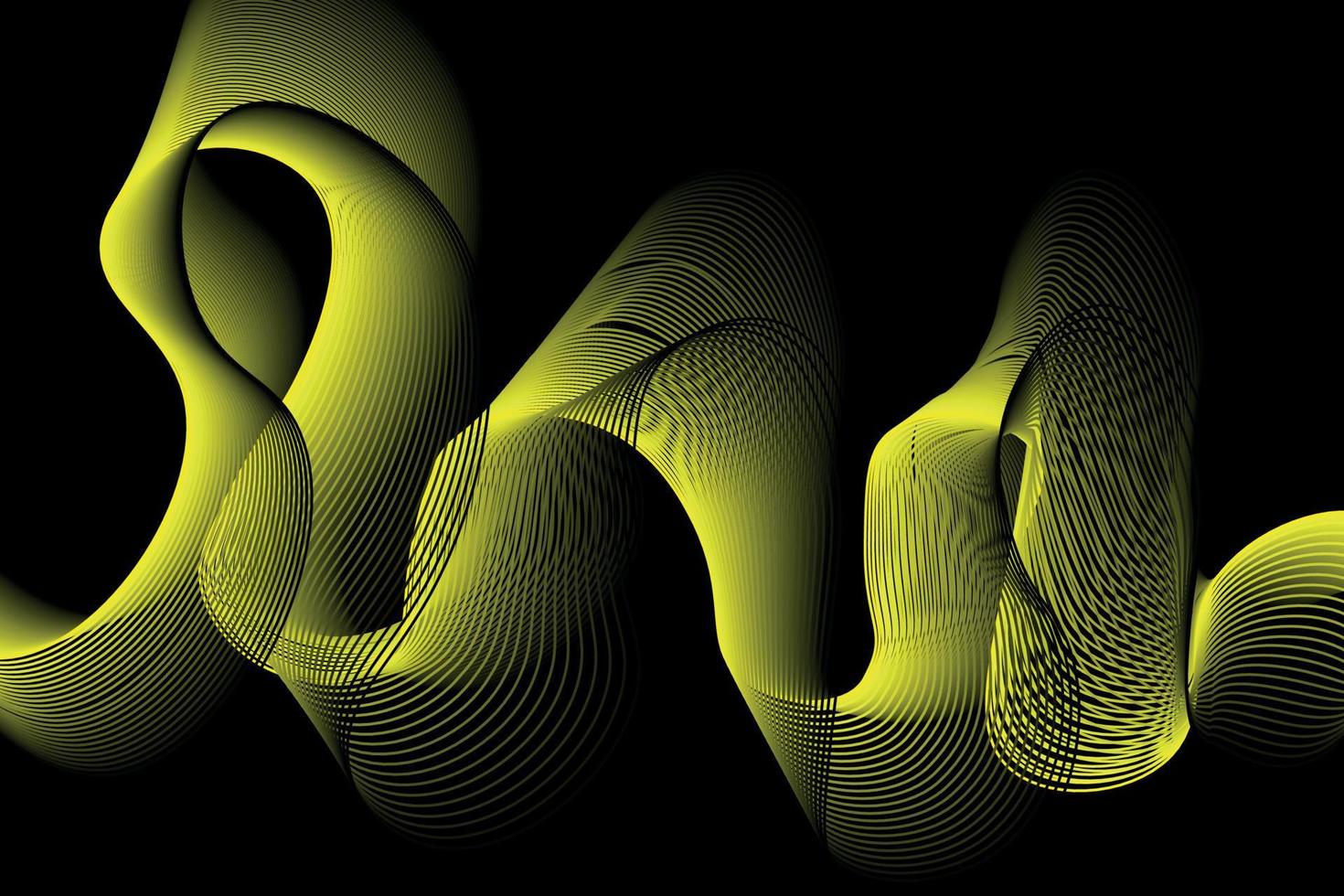 Gelb und schwarz Welle abstrakt Hintergrund, geeignet zum Landung Seite und Computer Desktop Hintergrund. 3d Vektor