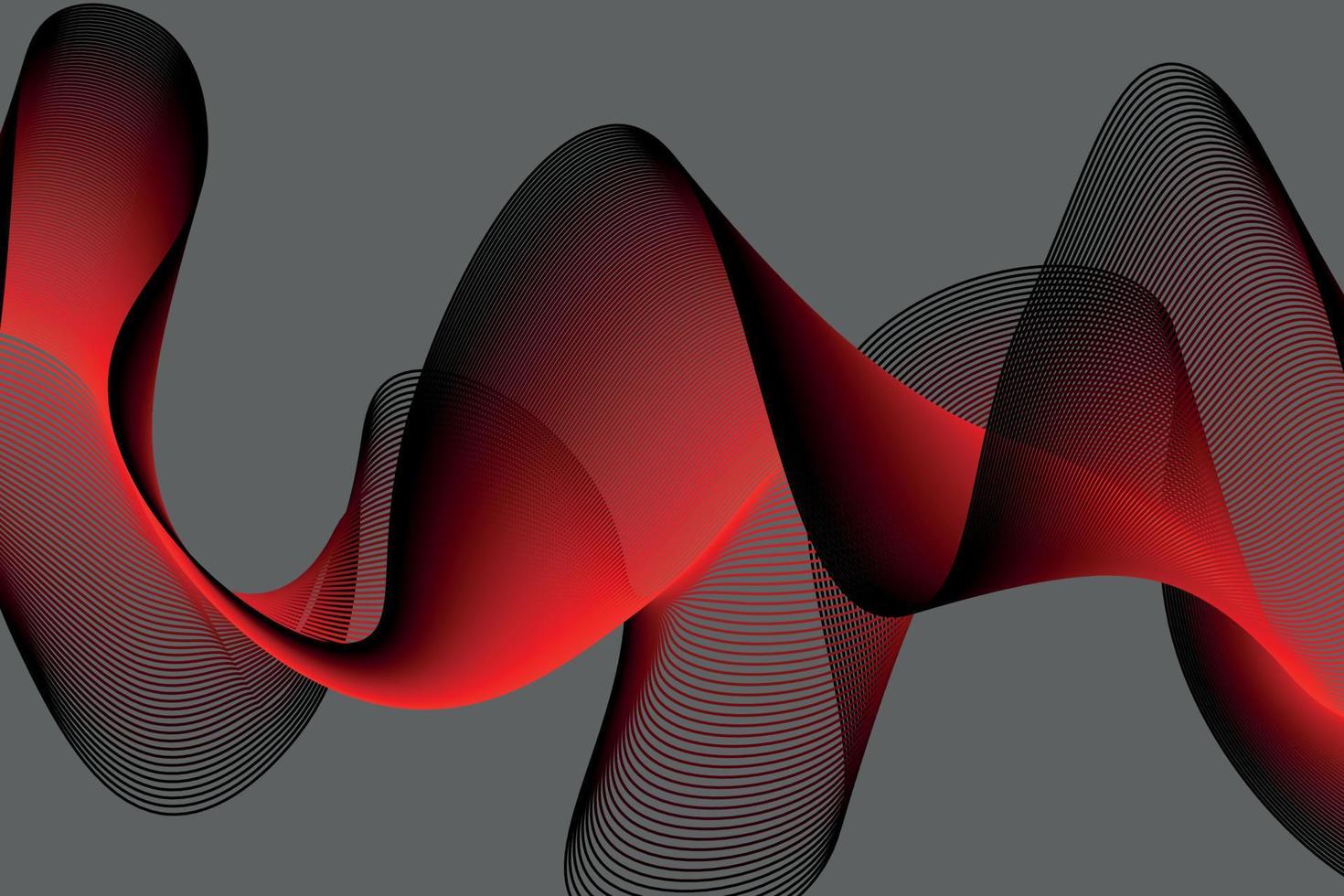 röd och svart Vinka abstrakt bakgrund, lämplig för landning sida och dator skrivbordet bakgrund. 3d vektor