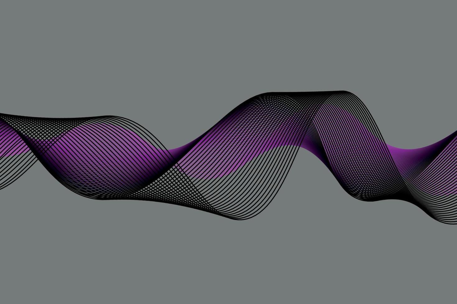 lila Welle Linien auf schwarz Hintergrund. Flüssigkeit abstrakt hintergrund.geeignet zum landng Seite und Computer Desktop Hintergrund. vektor