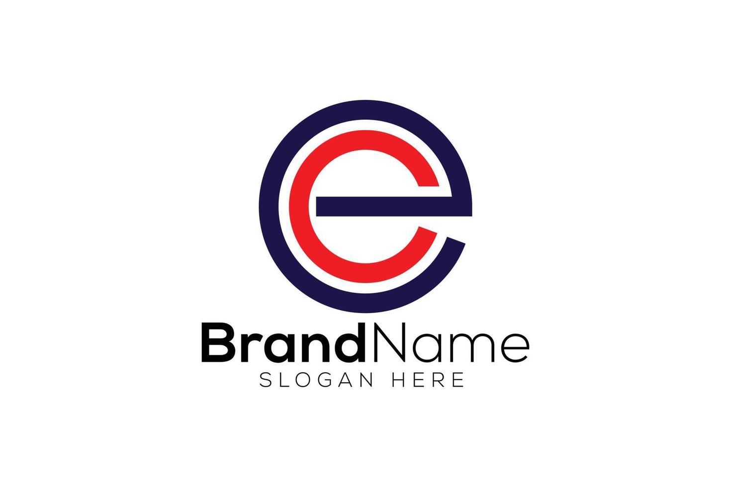 Brief e c Kreis Logo Design Vorlage vektor