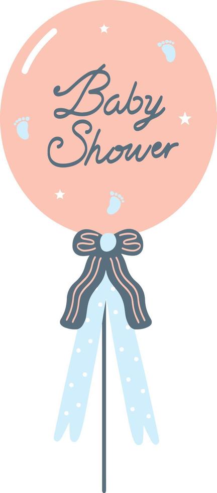 liten sötnos bebis dusch ballong illustration vektor