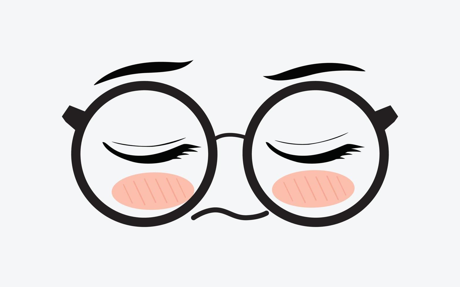 vektor av söt ansiktsbehandling uttryck förbi använder sig av glasögon