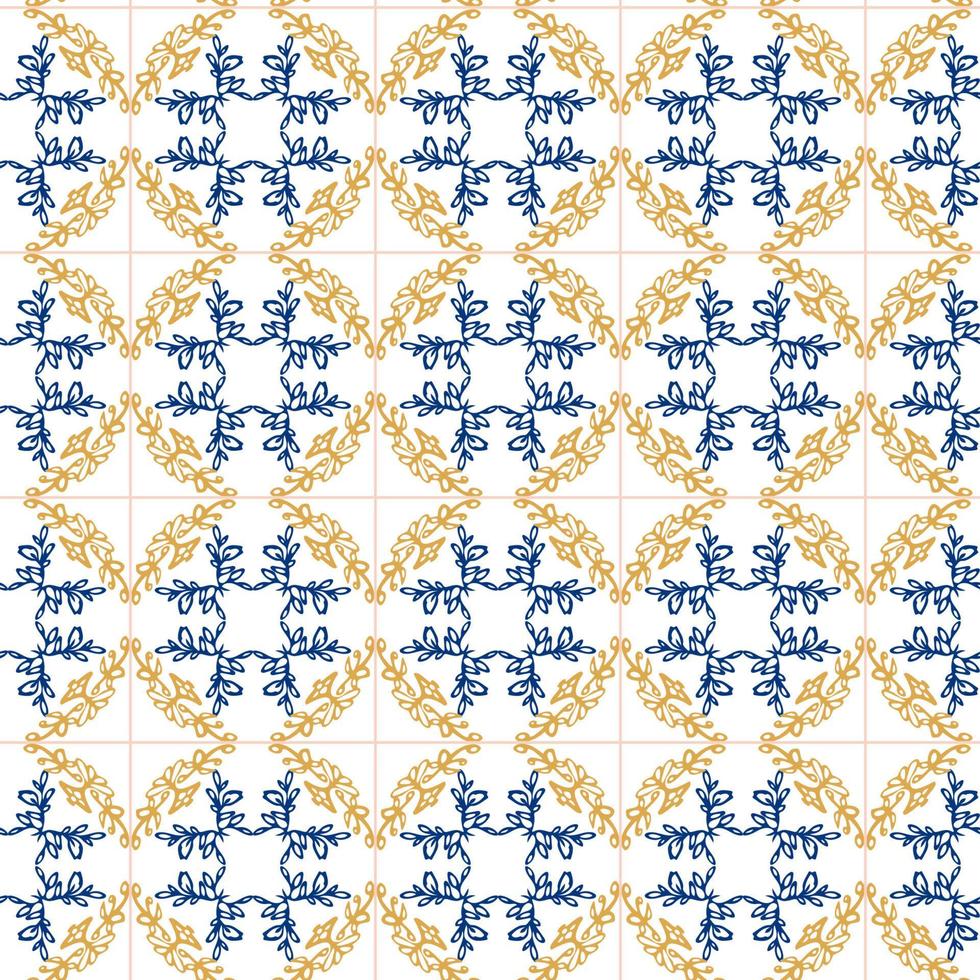 Azulejos Blau und Gelb nahtlos Muster vektor