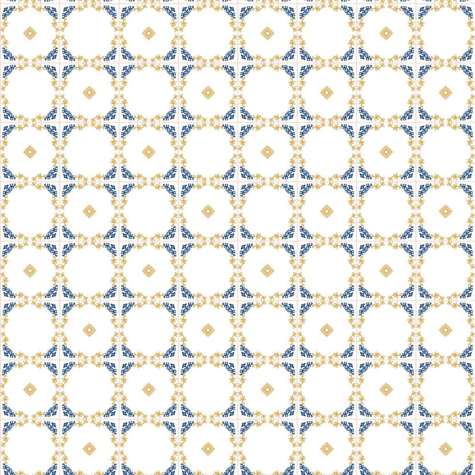 Azulejos Blau und Gelb nahtlos Muster vektor