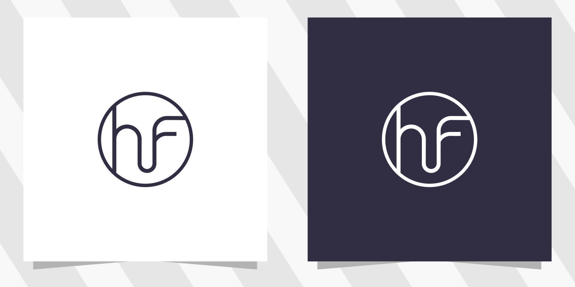 brev hf fh logotyp design vektor