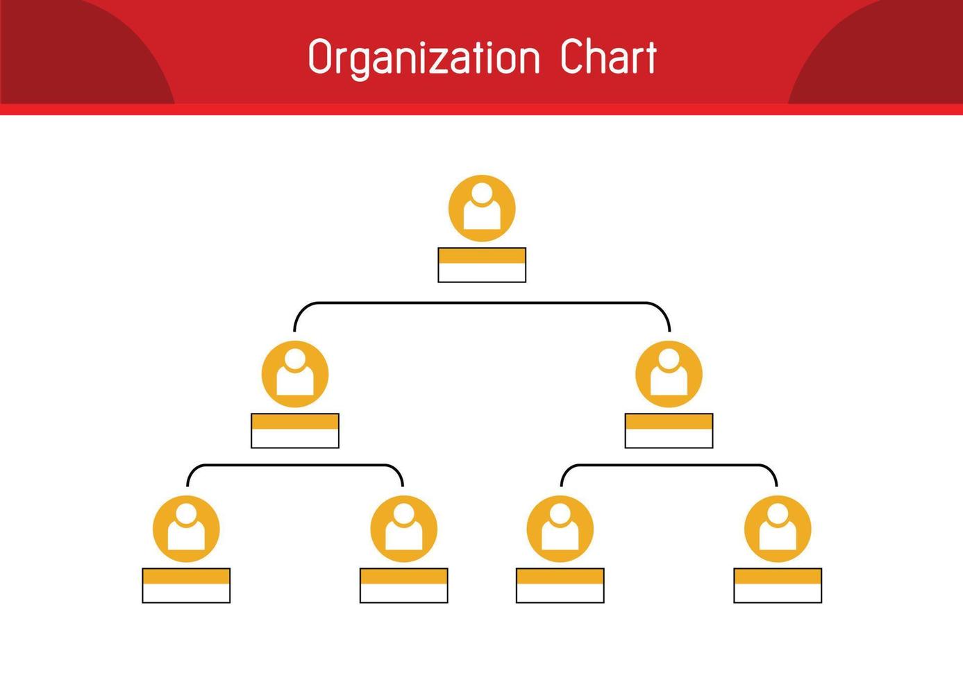 organisationsdiagram infographics med människor ikon och abstrakt linje, affärsstruktur, hierarki av anställda, org vektor illustration.