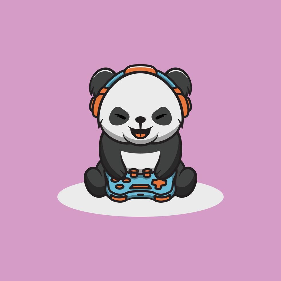 süß Panda spielen Spiel Karikatur Illustration vektor